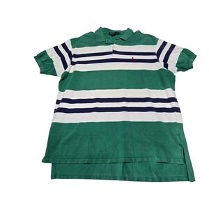 Polo Ralph Lauren Striped Polo‎ Shirt Men's XL Green White Navy